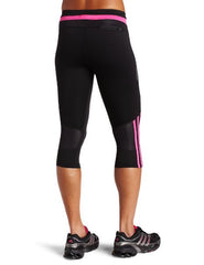 adidas Women's RESPONSE DS Three-Quarter Tight (Black, Intense Pink, Strong Pink, X-Small)