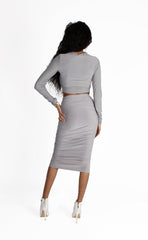 Light Grey Ruched Two Piece