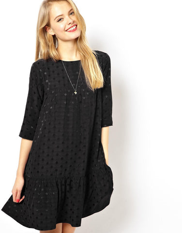 ASOS Swing Dress In Jaquard Spot