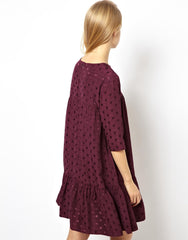 ASOS Swing Dress In Jaquard Spot