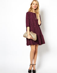 ASOS Swing Dress In Jaquard Spot